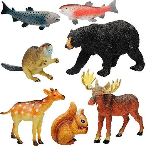 alles-meine.de GmbH 7 TLG. Set - Plastiktiere/Spielfiguren - Waldtiere & Wildtiere - Spielzeug Tiere - Kunststoff/Hartgummi - Weichgummi - Spielzeugtiere - Spieltiere - schwi..