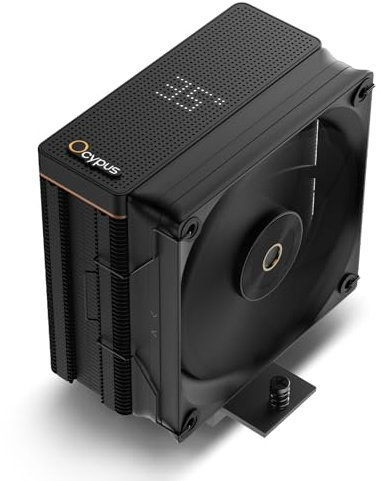 Iota A40 Dissipatore a Torre Singola con Display Digitale,CPU Cooler, 4 Tubi di Calore, Ventola PWM 120 mm, Cuscinetto FDB a Basso Rumore, per AMD Intel LGA 115X/1200/1700/1851, BK