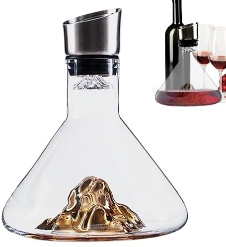 Vinkaraff - 1 500 ml röd vinkaraffkaraff | filterkaraff | vinkaraff i | glaskaraffflaska med inbyggd dispenser