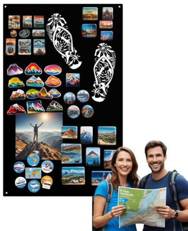 Anwicar Lavagna Magnetica - Bacheca magnetica con ciabatte - impronte - Ideale per magneti e appunti - lavagna scrivibile - incl. kit di montaggio - Nero - 30x50 cm