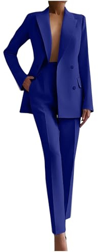 NUSGEAR Traje de 2 Piezas Mujer Moda Blazer y Pantalones largo Otoño invierno Slim Fit Elegante Negocios Oficina Fiesta Cena color sólido Casual Traje Basic Chaqueta cómodo abrigo Conjunto 2025