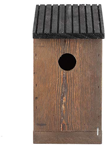 Yosoo Health Gear Casa de Madera para Pájaros a Mano Casa de Madera de, Hecha a Mano, para Loros, Caja de Anidación de Refugio Seguro con Fácil Salida de Entrada Ideal para la Decoración del Jardín