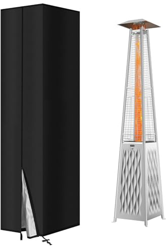 AOOWU Funda Protectora para Calentador de Terraza, 210D Cubierta del Calentador Oxford con Cordn y Cremallera Larga, Impermeable Cubierta Protectora para Estufas de Terraza Piramidales(221X61X53CM)