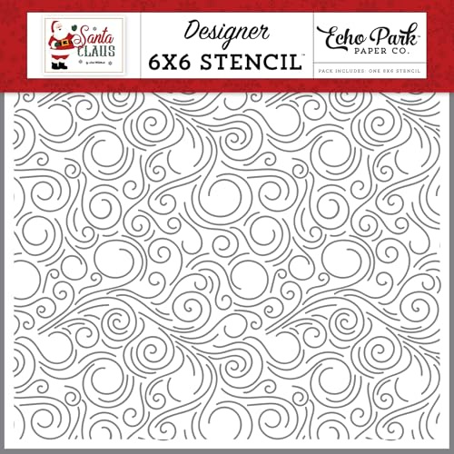 Santa Claus: Christmas Storm Swirls Stencil