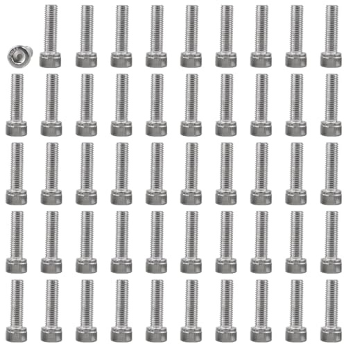 Set di 50 viti esagonali M3, viti esagonali M3 x 10 mm, viti per metalli, viti a mezzo filetto, adatte per strutture metalliche e applicazioni automobilistiche (argento).