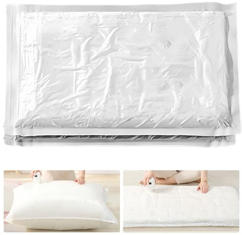 Vakuumpåsar för madrasser, stora 240x130 cm vakuummagasin, återanvändbara dammsugarvakuumpåsar med lufttät ventillock för madrasser, kläder och täcken, 2 st