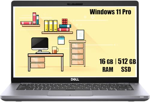 Dell Latitude 5410 Business Laptop, 14 Zoll FHD (1920x1080), Intel Core i5-10310U, 16GB RAM, 512GB SSD, US QWERTY Tastatur, Windows 11 Pro (Generalüberholt)