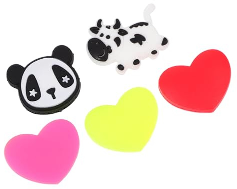 Veemoon Amortisseurs de Vibrations en Silicone 5 Pièces Forme Cœur Multicolore pour Raquette de Tennis et Squash, Accessoire Léger et Solide, pour Joueurs de Tennis