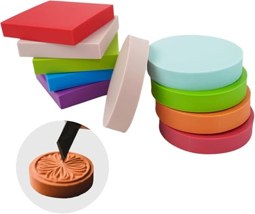 AetherAurora 10 Pièces Tampons en Caoutchouc,5x5x1 cm (Multicolore)