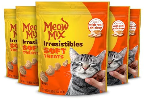 Meow Mix Irresistibles Soft Cat Treats, White Meat Chicken, 3 Ounce (Pack of 5)