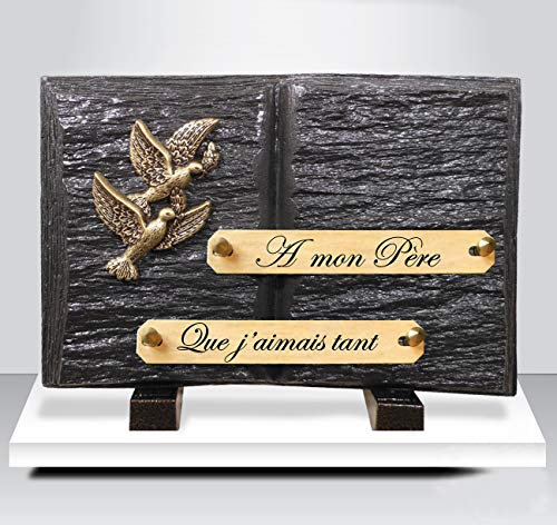 Plaque funéraire avec textes à personnaliser