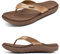 jiajiale Tongs Femme Mode Orthopédique Cuir Confortable Soutien Voûte Plantaire Tongue Legere Yoga Mat été Plage Piscine Flip Flop Douche Antidérapante Caoutchouc Semell Marron EU39