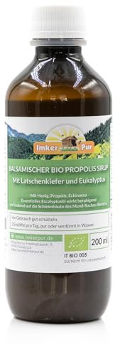BIO Propolis Sirup, 200 ml, aus Honig, Propolis, Latschenkiefer und Eukalyptus