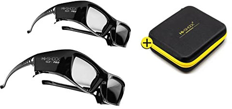 Hi-SHOCK DLP Pro 2X 7G Black Diamond | DLP Link 3D Brillen kompatibel mit DLP Beamer Acer, BenQ, Optoma, Viewsonic, Anker, Infocus, NEC, Vivitec, Largo | inkl. Dualcase