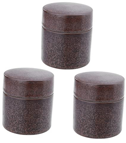 Milisten 3pcs Japanese Wake up Tea Pot Ceramic Tea Tin Terrariums Food Container Airtight Coffee Container Glass Container Glass Terrarium Key Covers Tea Can Ceramics Jar Travel