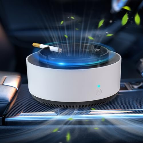 Multifunktionaler Rauchloser Aschenbecher mit Luftreiniger - 2 in 1 Elektronischer Luftreiniger Aschenbecher mit Filter, 360° Umgeben Intelligenter Aschenbecher für Innenbereich Zuhause, Bars, Auto