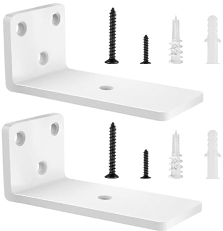 2 Pezzi Supporti per Scaffali, Staffe per Mensole Pesanti, Supporti Mensola Reggi Mensola Porta Mensole da Muroper la Casa, la Cucina e l'ufficio | 12,7cm, Portata 70 Kg (Bianco) 5in