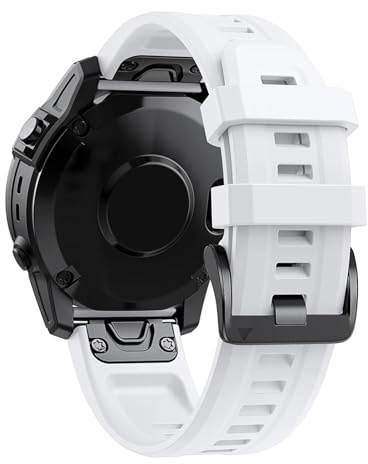 Générique Bracelet en Silicone Compatible avec Fenix 7X 7 6X 6 Pro 5 5X Plus Epix 2 Tactix Bravo Bracelet de montre 26mm 22mm Bracelet(White,26mm Fenix 7X 7XPro)