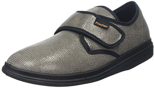 Fischer unisex Ortho platta tofflor, Grå grå 666-37 EU Weit