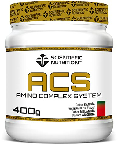 Scientiffic Nutrition - ACS, Aminoácidos Esenciales con Alto Nivel de Proteínas, Combina 9 Tipos de Aminoácidos, Aumenta la Masa Muscular y Mejora la Recuperación - 400g, Sabor Sandía.