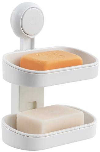 LEVERLOC Soap Holder, Soap Dish for Shower, Suction Cup Bar Soap Holder