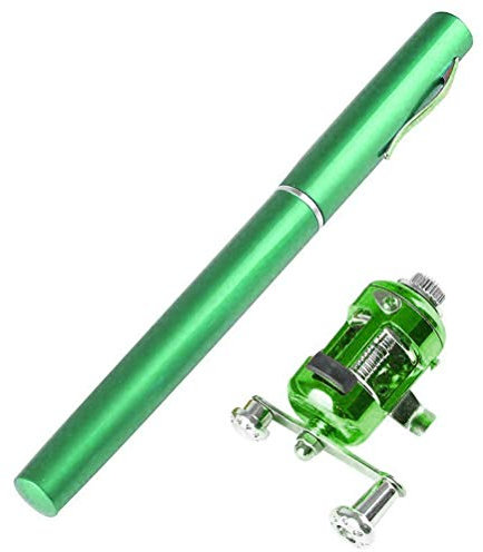 Leikance Tragbare Mini-Angelrute, Taschenangeln, Mini-Aluminiumlegierung, Angelrute für Outdoor-Angeln, SO02391056_GN55SO02391056_GN, grün, 20.5-98cm