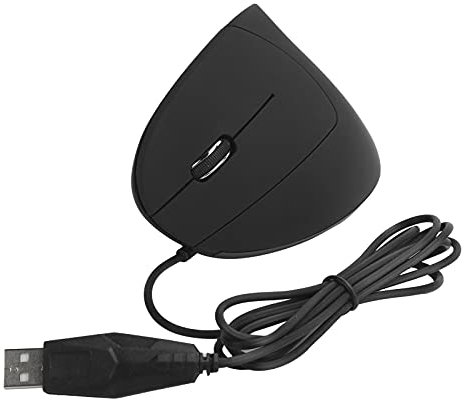 Dpofirs USB Ratón Vertical con Cable para Zurdos, 800/1200/1600 3 Niveles dpi Ratón Óptico para la Mano Izquierda para Juegos, Gaming Ratón Vertical de Diseño Ergonómico para Ordenadores(Negro)