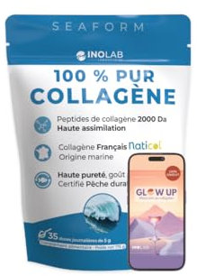 INOLAB Collagène Marin Français 2000 Da Qualité Naticol I Sachet 175g 5g/jour 35 jours I Peptides Hydrolysés I Goût neutre pour toutes vos boissons quotidiennes