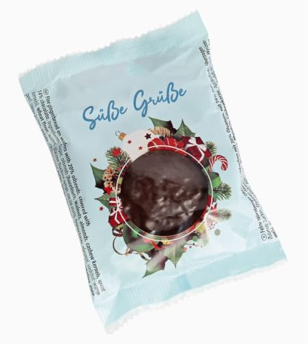 Lebkuchenwelt 120x Oblatenlebkuchen einzeln verpackt - schokoliert - ca. 30g Lebkuchen Giveaways & Werbegeschenke