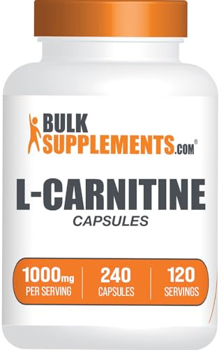 BulkSupplements.com L-Carnitine 1000mg Capsules - Carnitine Supplement, Amino Acid Supplement - Gluten Free, 2 Capsules per Serving (1000mg), 240 Count (Pack of 1)