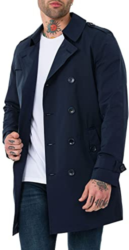 Redbridge Manteau pour homme - Veste demi-saison - Version légère, Bleu marine, M