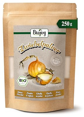 Biojoy EKO Lökpulver, finmalen lök, 250 g | Lökkrydda från Indien, obehandlad, Allium cepa L.