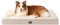 EHEYCIGA Orthopädisches Hundebett Grosse Hunde XL 104x68x9cm, Hundekissen Waschbar Flauschig, Hundematte Hundematratze für Kiste, Kamel