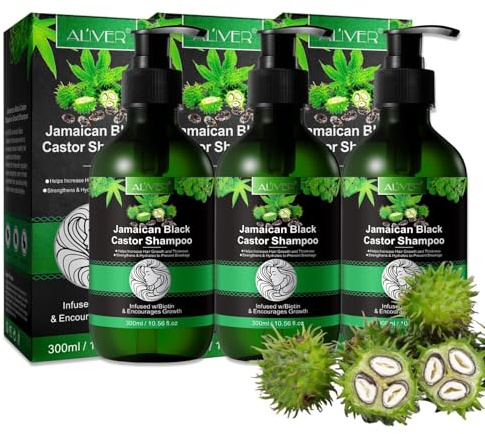 P-Beauty Rizinusöl Shampoo mit Biotin 3x300ml für Haarwachstum, natürliche Haarpflege & Kopfhautpflege | Shampoo gegen Haarausfall & Haarbruch | Pflegeshampoo für kräftigeres Haar, alle Haartypen