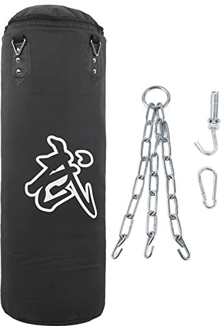 Yuecoom Professionell boxningssandsäck, hängande typ Tjocka träningsboxningssäck för gym, boxningsväska inomhus tung väska boxning (Stile cavo nero 80 cm)