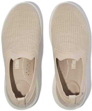 Fitflop Sneaker da Donna Super-q Knit Slip-on, Pietra Beige Platino, 41 EU