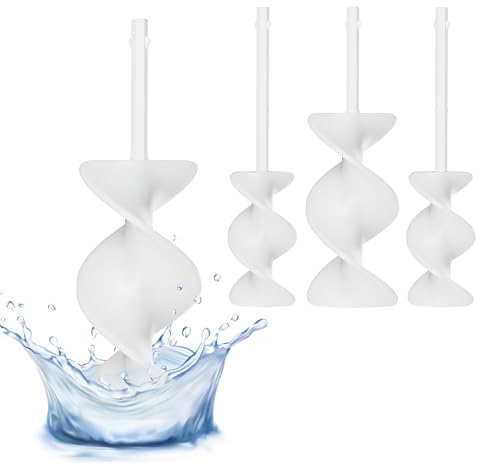Resiners Spiral Silicone Paddles for Dual-Head Resin Mixer, 4pcs | Dual-Head Resin Mixer Paddles, Epoxy Mixer Replacement, Electric Stirrer Drill Attachment for Epoxy Resin, Paint Mixing