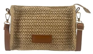 MODELISA - Bolso Bandolera Pequeño De Hombro Rafia Estilo Casual Crossbody Para Mujer