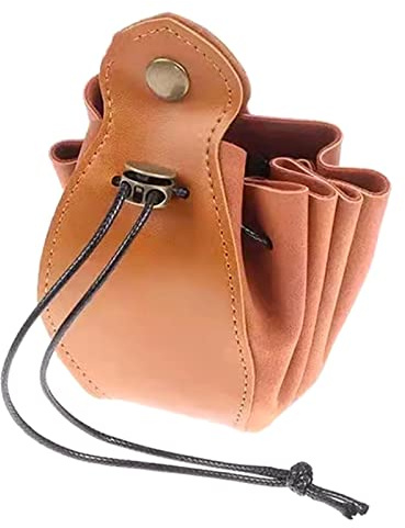 Oxtxuzdm Sac à dés rétro en polyuréthane avec cordon de serrage de 11,9 x 8,9 cm, couleur marron, pour jeux de rôle et accessoires