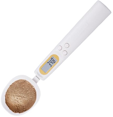 Bilancia per misurino alimentare – Cucchiaio di misurazione elettronico di alta precisione 1000 g 0,1 g, schermo LCD digitale, porzione regolabile, strumento da cucina affidabile per ingredienti, cibo