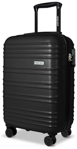 Luggage Depot 20 Inch Cabin Suitcase & Hand Luggage, 55x35x20cm, with TSA Combination Lock, 360°Silent Spinner Wheels, Lightweight ABS Hardshell, Ryanair EasyJet British Airways Approved, Black