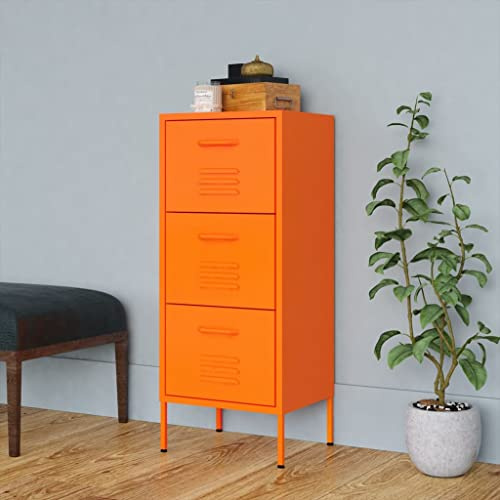 LoogCape Orange Steel Storage Cabinet, 42.5x35x101.5 cm, Utility Garage Organization with Full Extension Drawers, Heavy-Duty Freestanding Design
