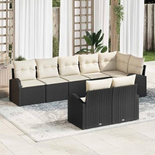 Mimdixy Set di mobili da giardino con panca ad angolo, set da 8 pezzi da 289 x 124 x 85 cm, in polyrattan