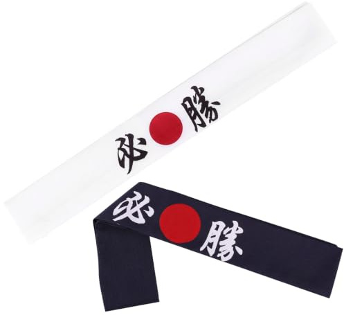 OHPHCALL Bandeaux Décoratifs de Karaté 2 Pièces en Coton pour Entraînement Sportif et Costume Japonerie Adaptés aux Hommes et Garçon et Filles