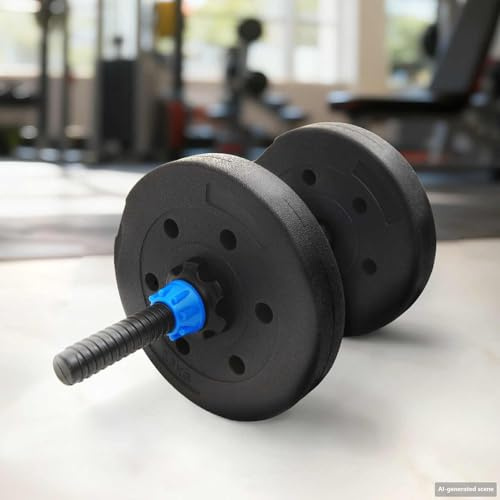 LoogCape viktskivor 4 stycken 10 kg svart cement och järnsand för styrketräning, fitness, hemmagym, muskelbyggande, träning, säkert grepp, dubbel låsning