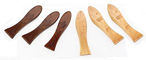 Islandoffer Handcrafted Wooden Chopstick Rest Spoon Fork Knife Holder Fish Designed, Set of 6
