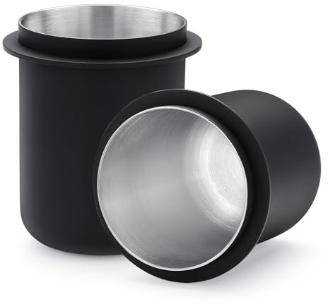 Normcore Filtre Porta Doseur 58 mm | Filtre Porta Dosing Cup | Doseur de café | Gobelet doseur pour porte-filtre | En acier inoxydable 18/10, Noir