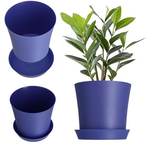 KADAX Flower Pot in plastica, 9 colori, protezione delle colture, pentola vegetale per balcone, terrazza, pentola per piante viola, vaso di fiori, protezione, protezione dei fiori (⌀ 12,5 cm, viola)