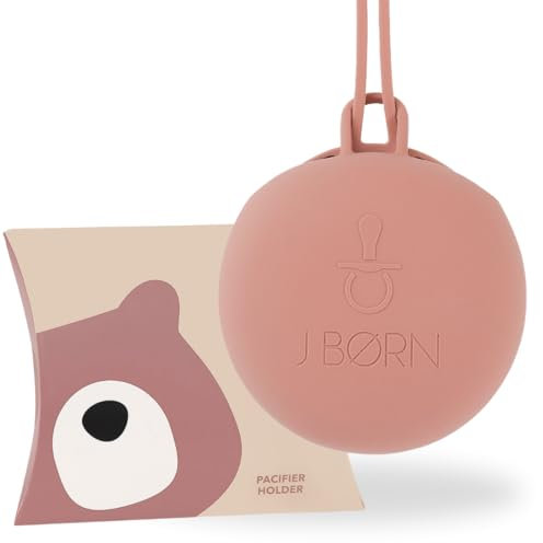 J.Børn Silikon Schnulleretui | Silikon Schnullerbox für unterwegs | Leicht zu reinigender Schnullerhalter | Schnulleraufbewahrung | Schnullerhalterbox für bis zu 3 Schnuller (Woodchuck)
