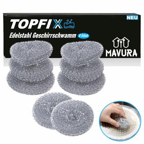 TOPFIX Edelstahl Topfreiniger Spirale Scheuerreiniger Stahlschwamm